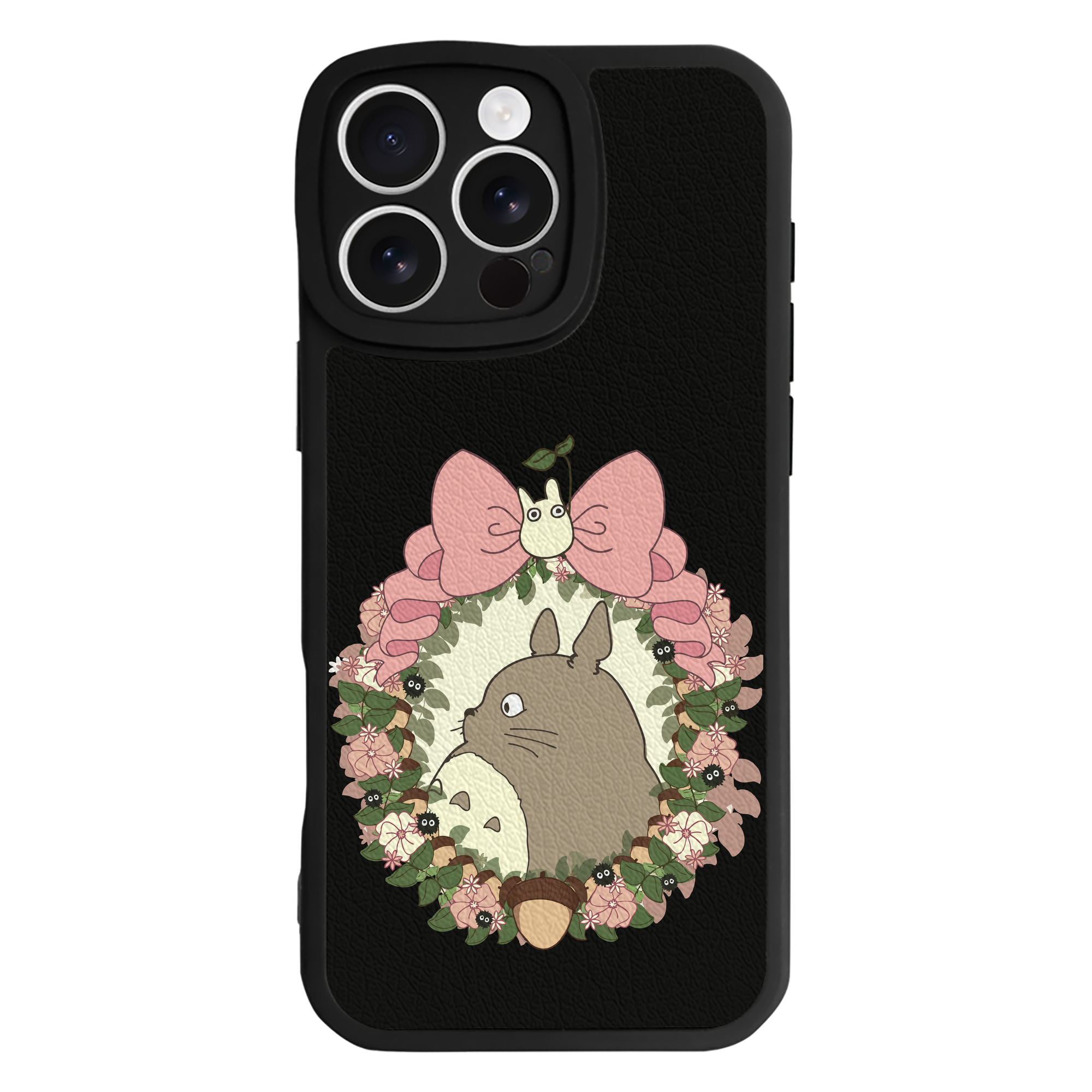 （画像用） となりのトトロ 草壁メイ 草壁サツキ My Neighbor Totoro Satsuki Kusakabe Mei Kusakabe 【iPhone 16シリーズ対応】シリコンスマホケース（レザー調） 材質：シリコン